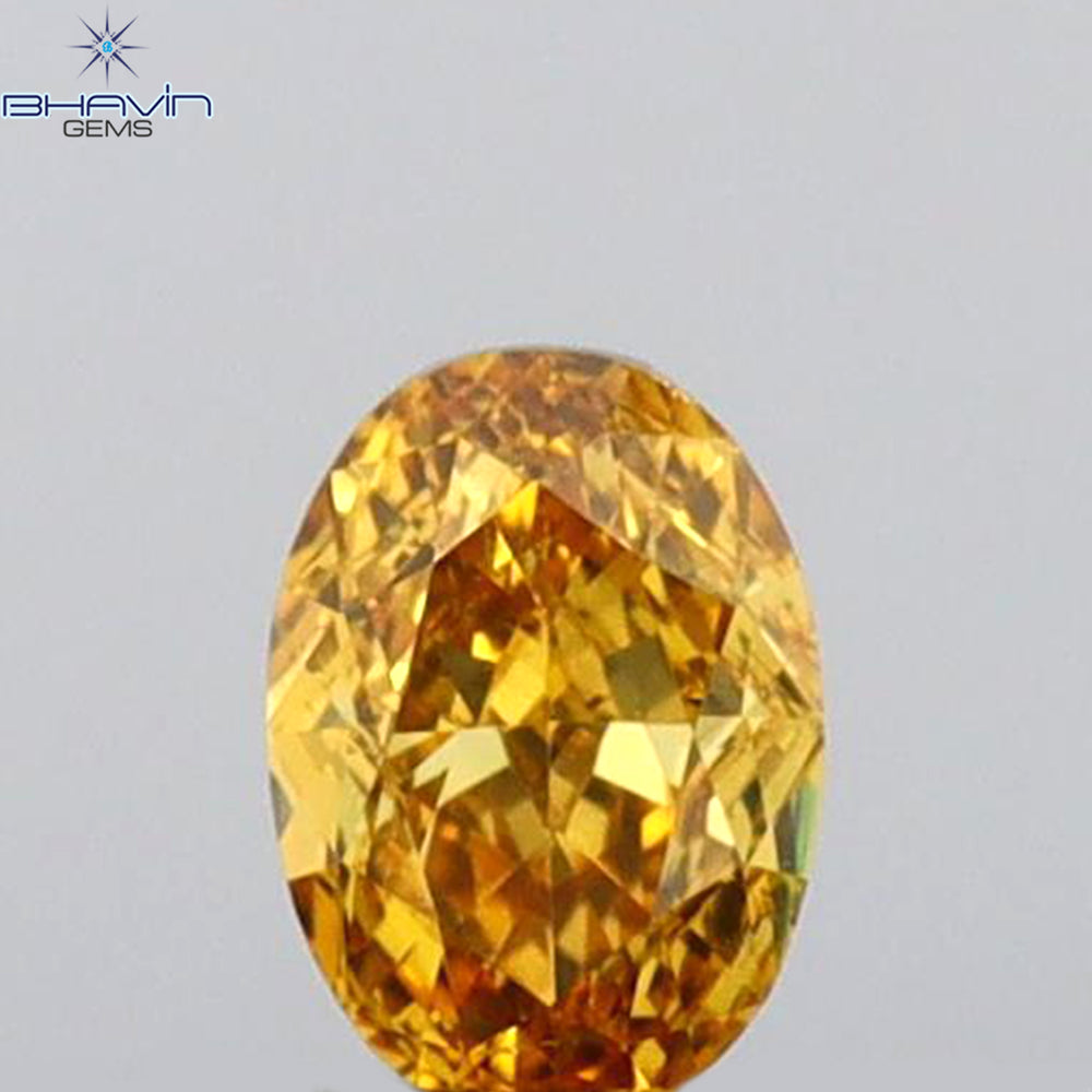 0.17 CT Oval Shape Natural Diamond Orange Color VS1 Clarity (4.05 MM)