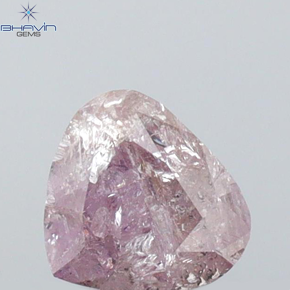 0.58 CT Heart Shape Natural Diamond Pink Color I3 Clarity (5.00 MM)