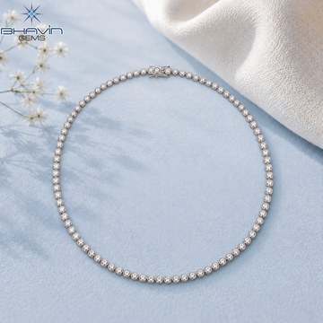 Bezel Set Round Diamond Tennis Necklace