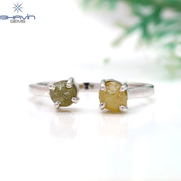 Natural Raw Diamond Open Cuff Ring