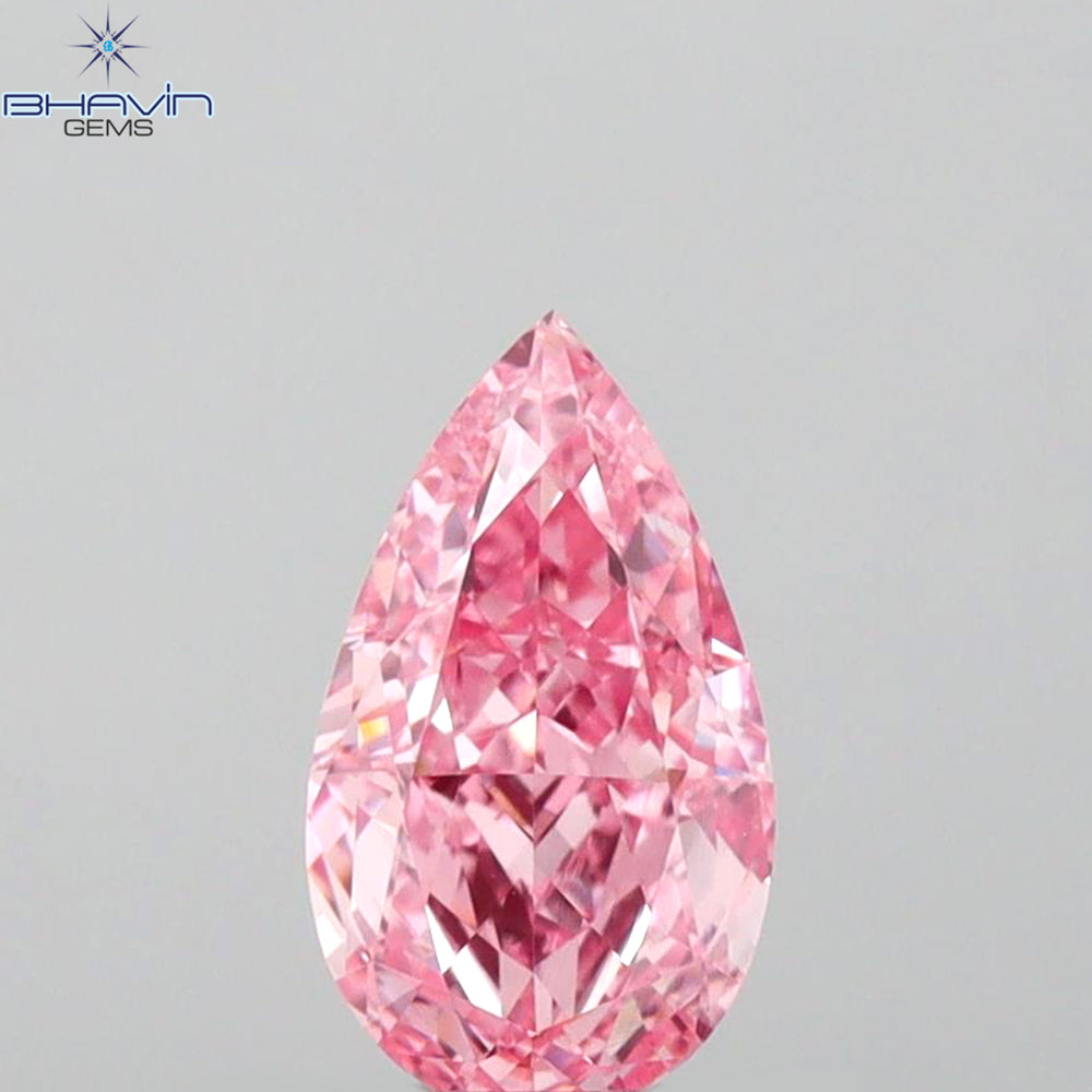 GIA Certified 1.08 CT Pear Diamond Enhanced Pink Color (8.72 MM)