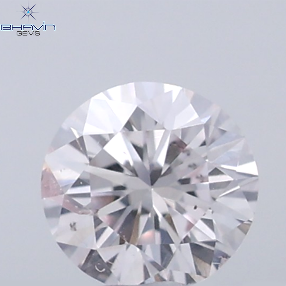 0.18 CT ラウンド ローズ カット シェイプ 天然ダイヤモンド ピンク色 I2 クラリティ (3.86 MM)