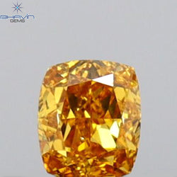 0.14 CT Cushion Shape Natural Diamond Orange Color VS2 Clarity (3.05 MM)