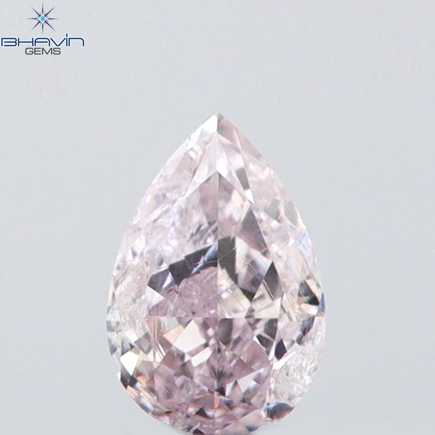 0.09 CT Pear Shape Natural Diamond Pink Color SI1 Clarity (3.47 MM)