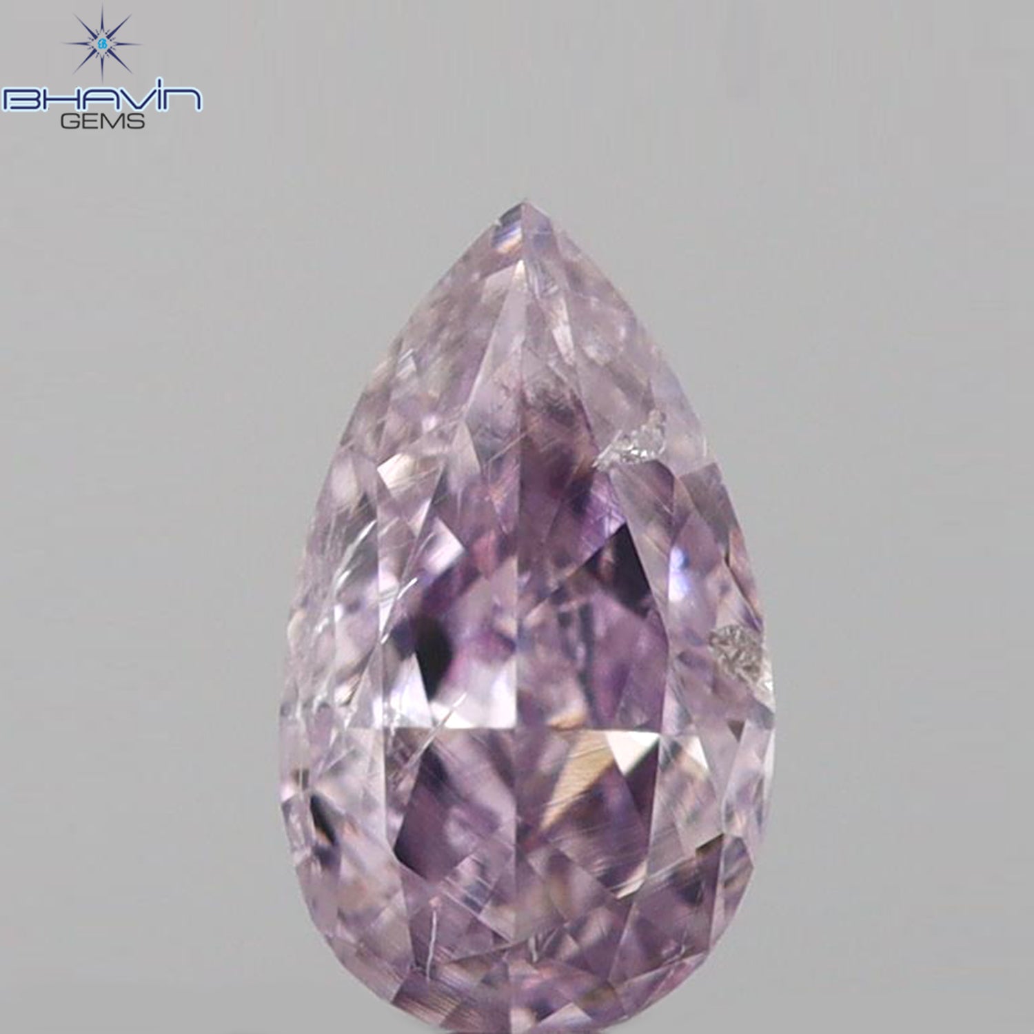 0.14 CT Pear Shape Natural Diamond Pink Color SI1 Clarity (4.42 MM)