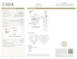 GIA Certified 0.76 CT Heart Diamond Brownish Greenish Yellow Color Natural Loose Diamond (5.65 MM)