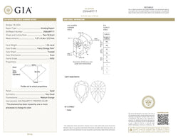 GIA Certified 1.04 CT Pear Diamond Orangy Pink Color Natural Loose Diamond (9.27 MM)