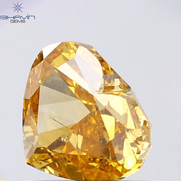 1.01 CT Heart Shape Natural Diamond Orange Color SI2 Clarity (6.51 MM)