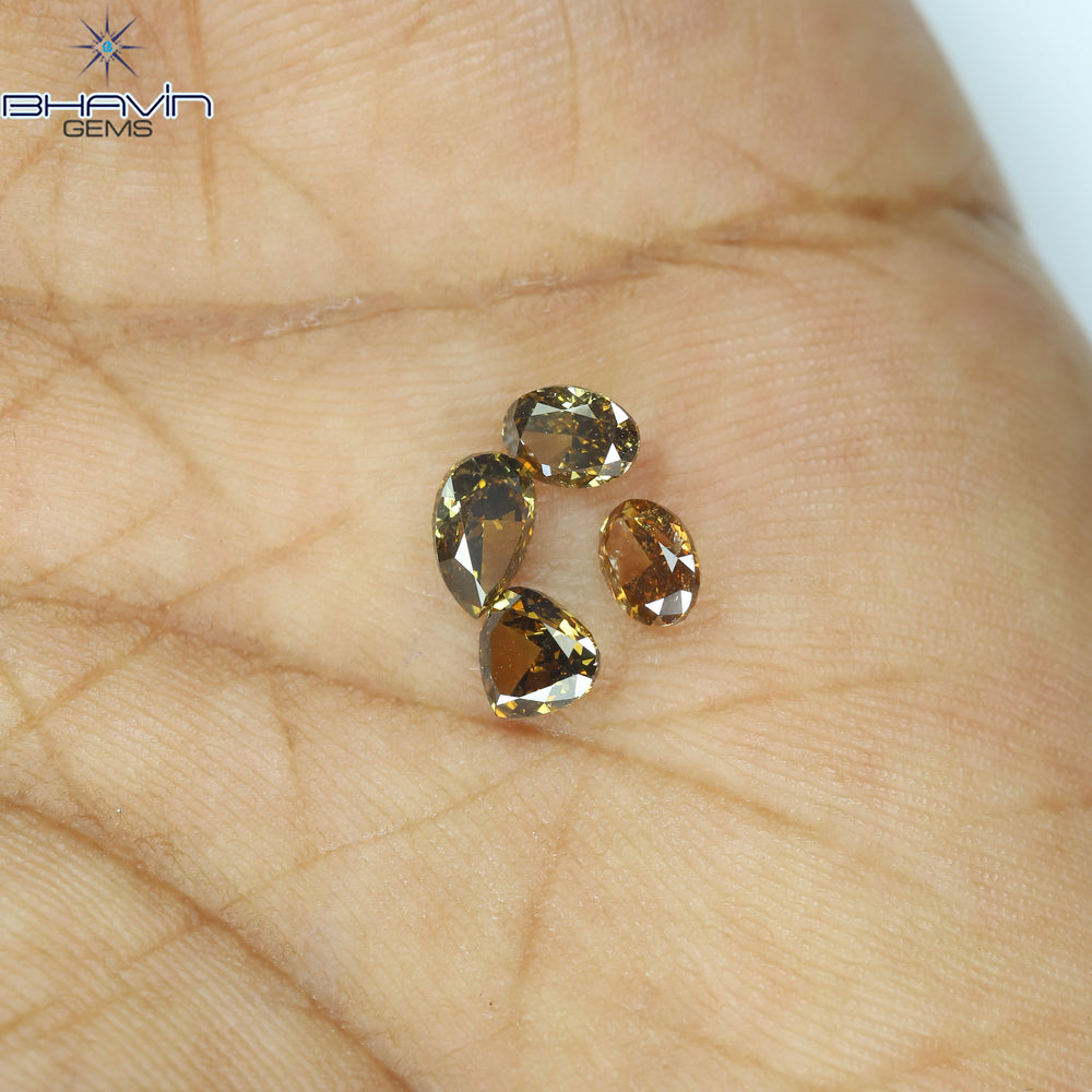 1.13 CT/4 Pcs Natural Mix Diamond Brown Color Clarity VS (5.44 MM)