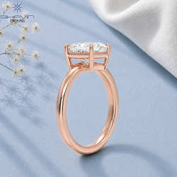 Princess Cut Solitaire Engagement Ring with Classic 4-Prong Basket in Rose Gold