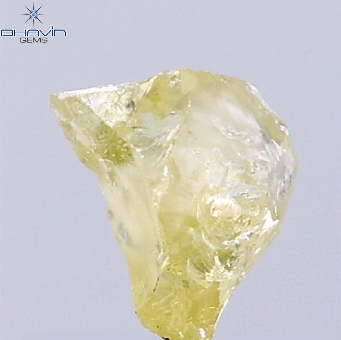 0.46 CT Natural Rough Diamond Parrot Green Color Clarity VS (6.10 MM)