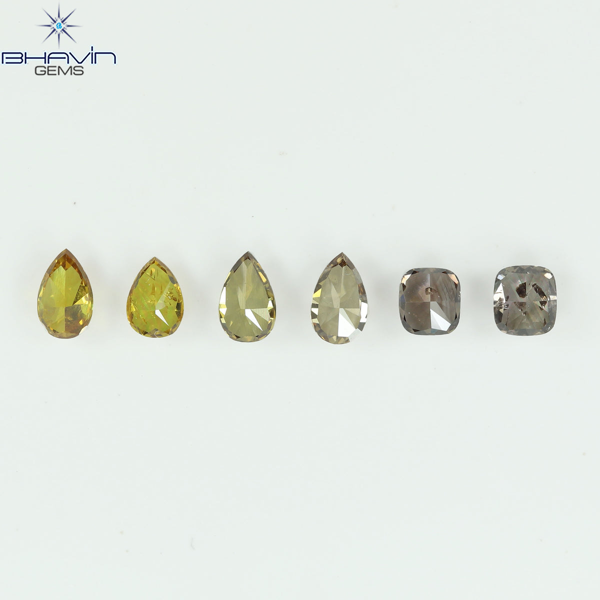 1.33 CT/6 Pcs Natural Mix Diamond Mix Fancy Color Clarity SI (4.92 MM)