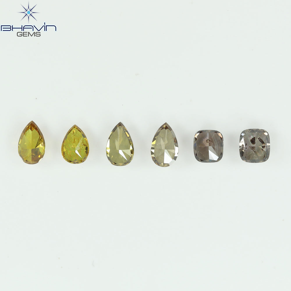 1.33 CT/6 Pcs Natural Mix Diamond Mix Fancy Color Clarity SI (4.92 MM)