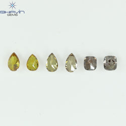 1.33 CT/6 Pcs Natural Mix Diamond Mix Fancy Color Clarity SI (4.92 MM)