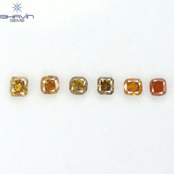 2.06 CT/6 Pcs Natural Mix Diamond Orange Color Clarity SI (4.15 MM)