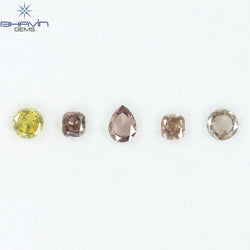 1.75 CT/5 Pcs Natural Mix Diamond Mix Fancy Color Clarity SI (5.75 MM)