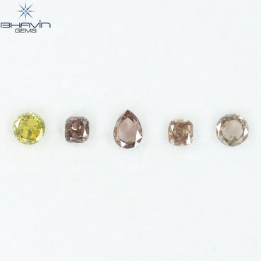 1.75 CT/5 Pcs Natural Mix Diamond Mix Fancy Color Clarity SI (5.75 MM)
