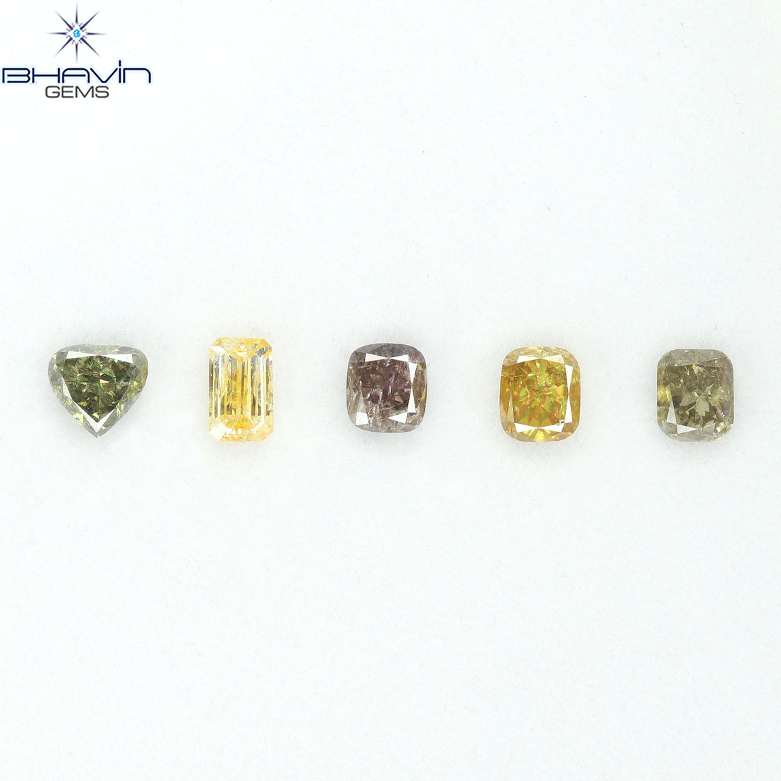 2.17 CT/5 Pcs Natural Mix Diamond Mix Fancy Color Clarity I1 (5.14 MM)