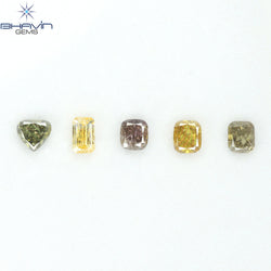 2.17 CT/5 Pcs Natural Mix Diamond Mix Fancy Color Clarity I1 (5.14 MM)