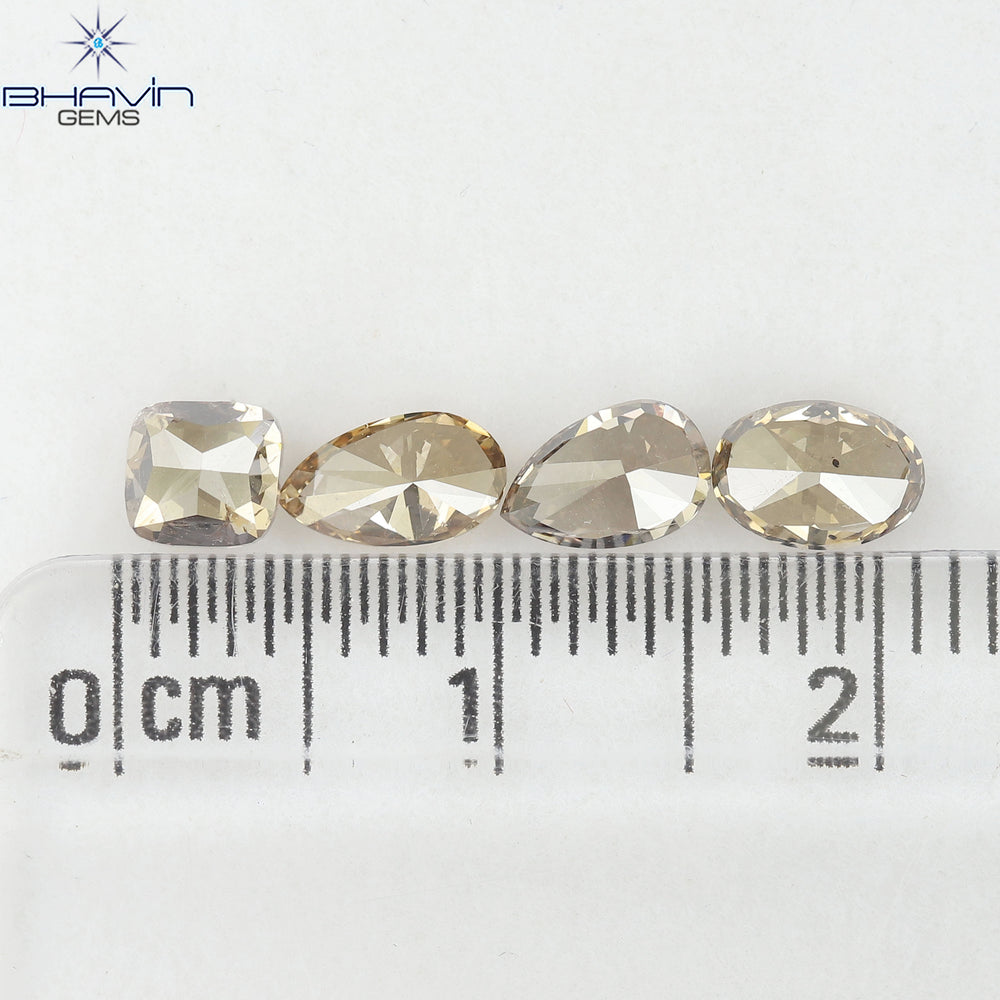 1.61 CT/4 Pcs Natural Mix Diamond Brown Color Clarity VS (6.12 MM)