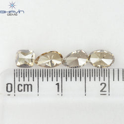 1.61 CT/4 Pcs Natural Mix Diamond Brown Color Clarity VS (6.12 MM)