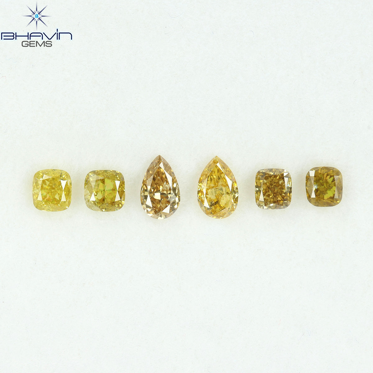 1.25 CT/6 Pcs Natural Mix Diamond Mix Fancy Color Clarity SI (5.00 MM)