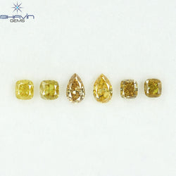 1.25 CT/6 Pcs Natural Mix Diamond Mix Fancy Color Clarity SI (5.00 MM)