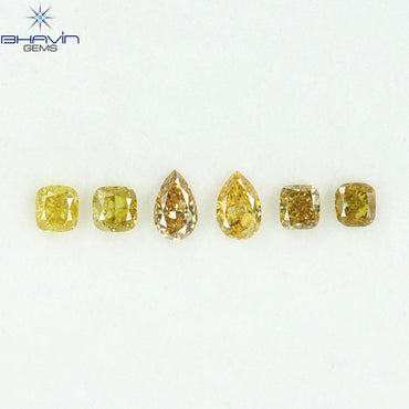 1.25 CT/6 Pcs Natural Mix Diamond Mix Fancy Color Clarity SI (5.00 MM)