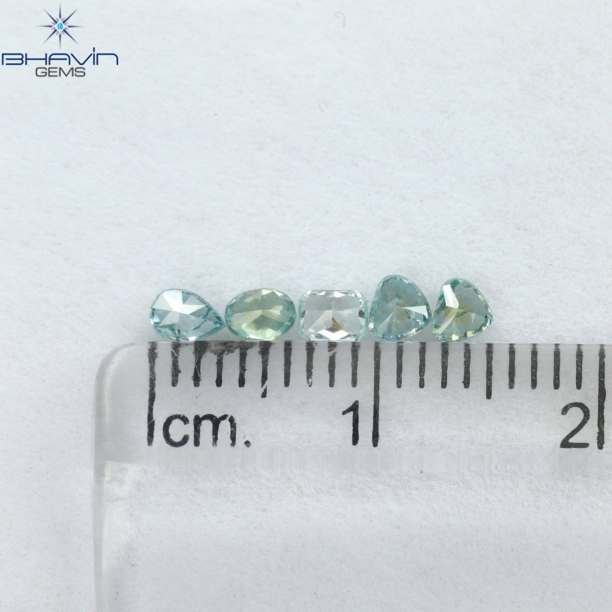 0.50 CT/5 Pcs Natural Mix Shape Enhanced Blue Color SI2 Clarity (3.10 MM)