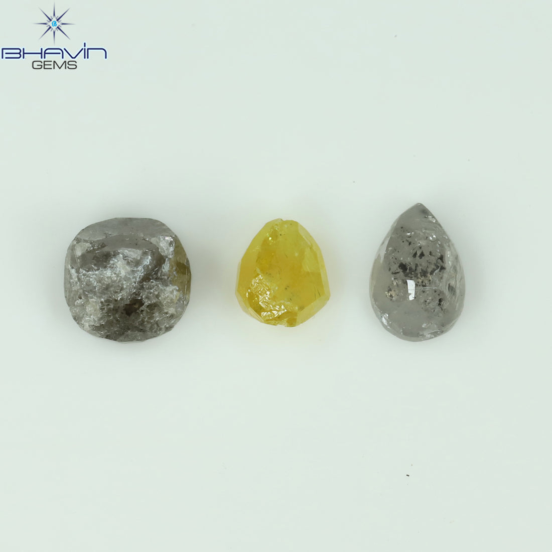 1.05 CT、ノーカット ポルキ シェイプ、天然ダイヤモンド、ブルー カラー、I3 クラリティ (5.42 MM)