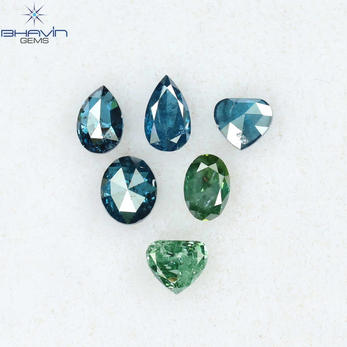 0.49 CT/6 PCS ミックスダイヤモンド 天然ダイヤモンド ミックスダイヤモンド I2 クラリティ (3.85 MM)