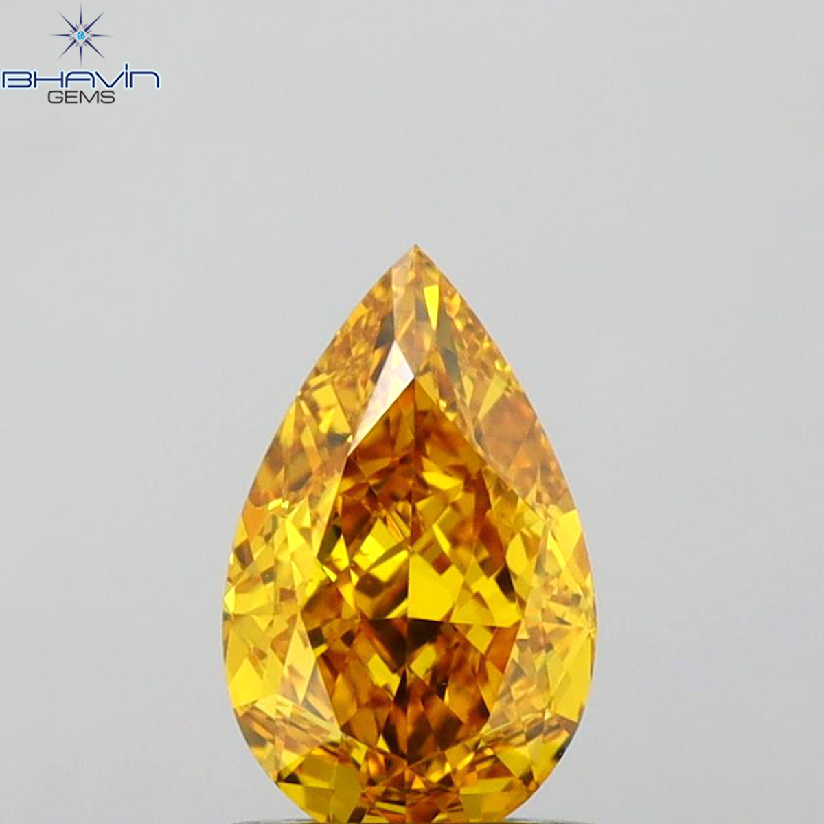 GIA認定 1.07 CT ペアシェイプ ダイヤモンド エンハンスド オレンジイエローカラー (8.35 MM)