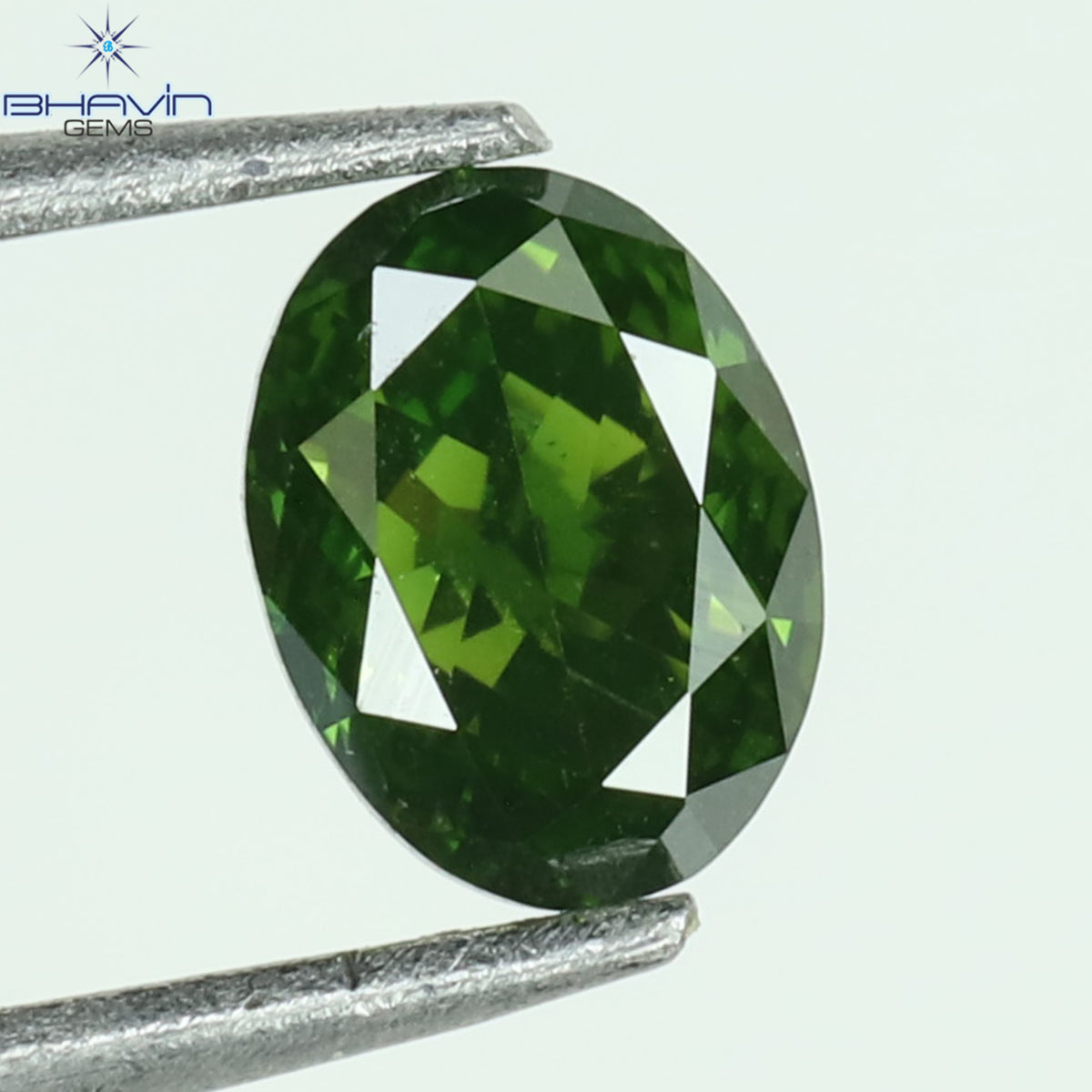 0.15 CT オーバル シェイプ ナチュラル ダイヤモンド グリーン カラー SI1 クラリティ (3.73 MM)
