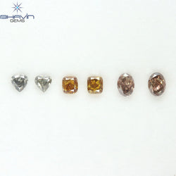 1.41 CT/6 Pcs Natural Mix Diamond Mix Fancy Color Clarity SI (4.73 MM)