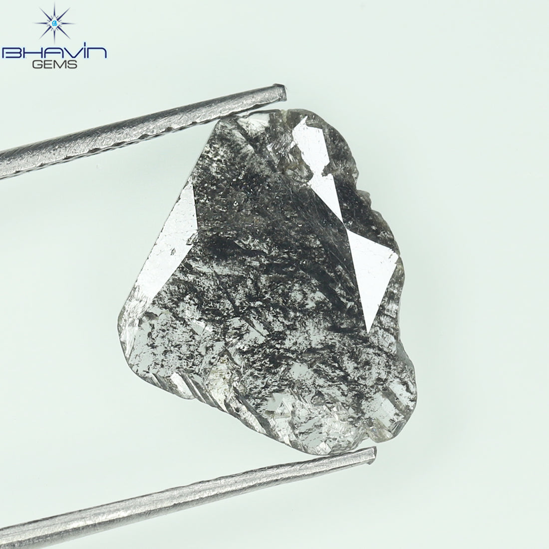 0.95 CT Natural Slice Diamond Salt and Pepper Color Clarity I3 (11.94 MM)