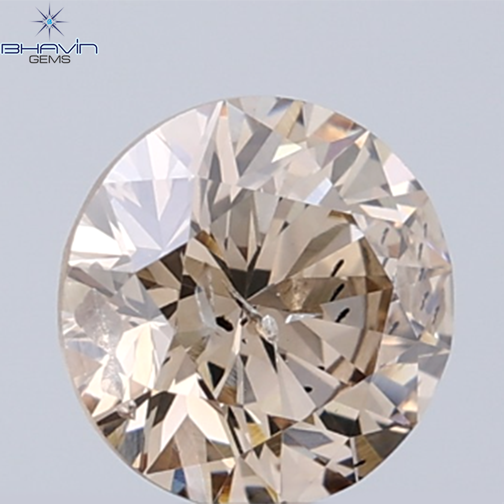 0.18 CT ラウンド ローズ カット シェイプ 天然ダイヤモンド ピンク色 I2 クラリティ (3.86 MM)