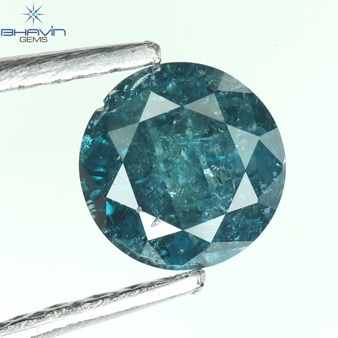 0.42 CT Natural Round Brilliant Cut Diamond Enhanced Blue Color Clarity I3 (4.75 MM)