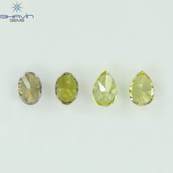 0.85 CT/4 Pcs Natural Mix Diamond Mix Fancy Color Clarity SI (4.62 MM)