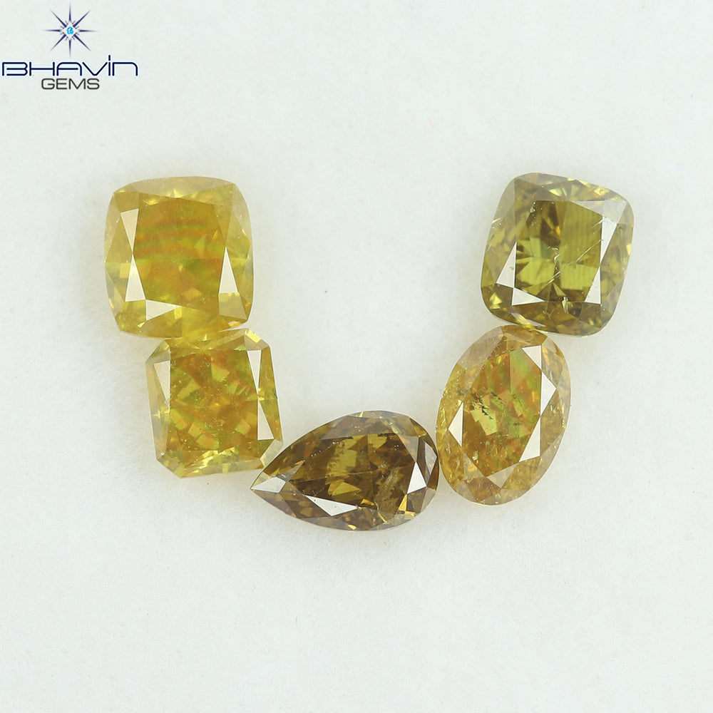 1.17 CT/5 Pcs Natural Mix Diamond Mix Fancy Color Clarity SI (4.55 MM)