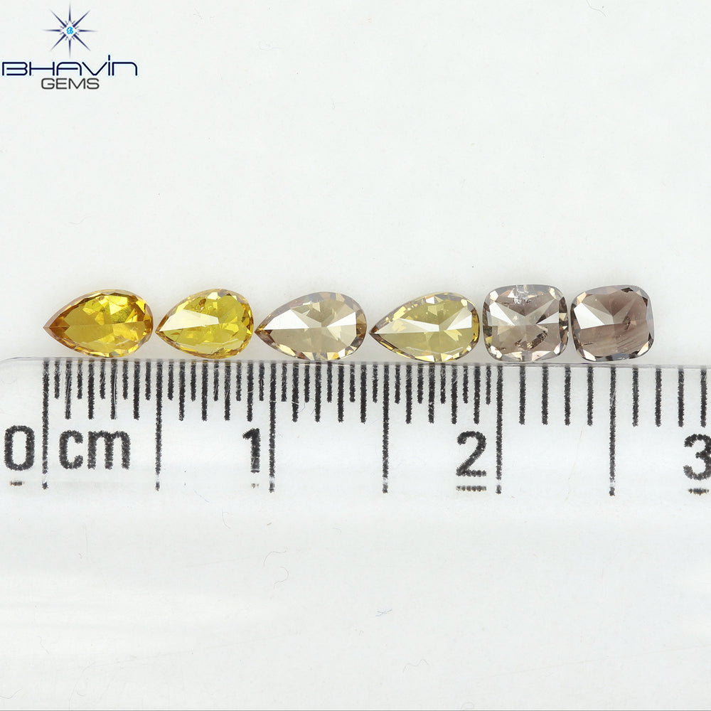 1.33 CT/6 Pcs Natural Mix Diamond Mix Fancy Color Clarity SI (4.92 MM)