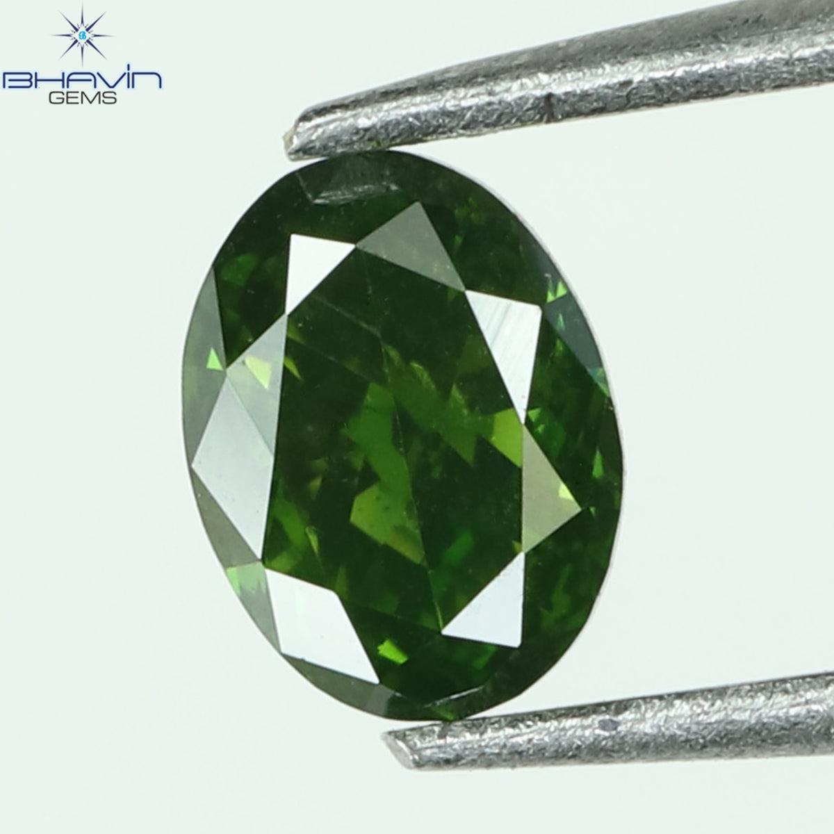 0.15 CT オーバル シェイプ ナチュラル ダイヤモンド グリーン カラー SI1 クラリティ (3.73 MM)
