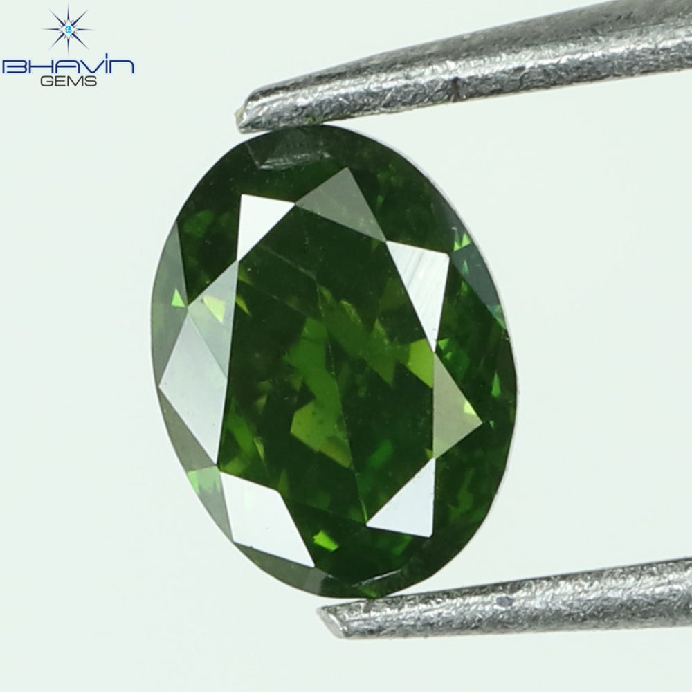 0.13 CT Oval Shape Natural Diamond Green Color VS1 Clarity (3.59 MM)