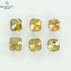 2.06 CT/6 Pcs Natural Mix Diamond Orange Color Clarity SI (4.15 MM)
