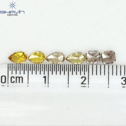 1.33 CT/6 Pcs Natural Mix Diamond Mix Fancy Color Clarity SI (4.92 MM)