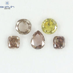 1.75 CT/5 Pcs Natural Mix Diamond Mix Fancy Color Clarity SI (5.75 MM)