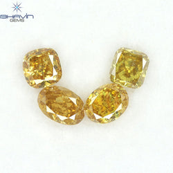 0.92 CT/4 Pcs Natural Mix Diamond Orange Color Clarity I1 (4.56 MM)