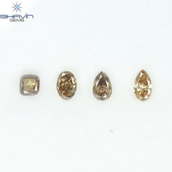 1.61 CT/4 Pcs Natural Mix Diamond Brown Color Clarity VS (6.12 MM)