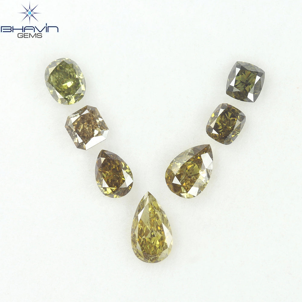 1.80 CT/7 Pcs Natural Mix Diamond Green Color Clarity SI (6.27 MM)