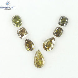 1.80 CT/7 Pcs Natural Mix Diamond Green Color Clarity SI (6.27 MM)