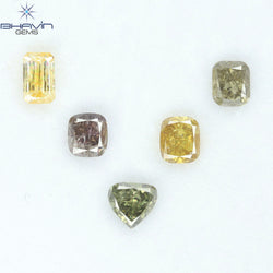 2.17 CT/5 Pcs Natural Mix Diamond Mix Fancy Color Clarity I1 (5.14 MM)